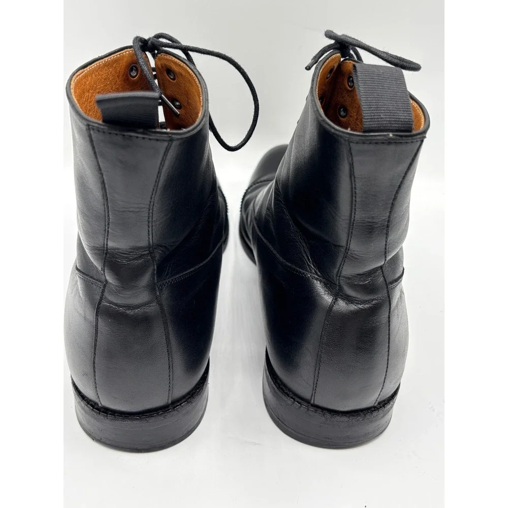 Beckett Simonon Men's Black Leather Cap Toe Lace-Up Dress Boots Size 11.5